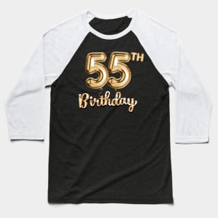 55th Birthday Gifts - Party Balloons Gold Baseball T-Shirt